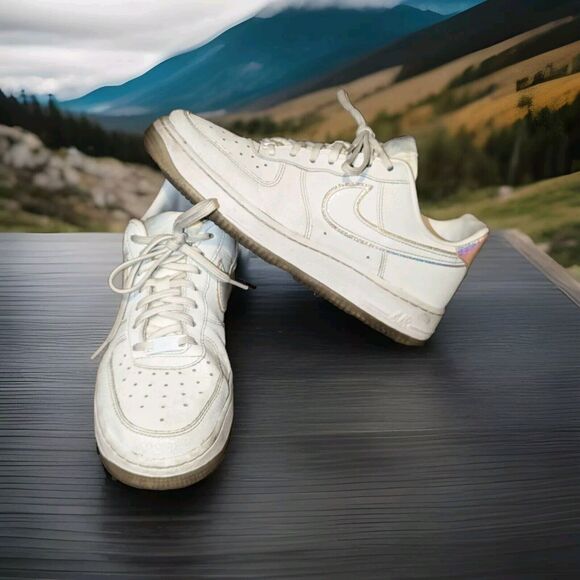 Nike Air Force 1 Premium Women's 7 White Mermaid Color Change Heel - Picture 1 of 9